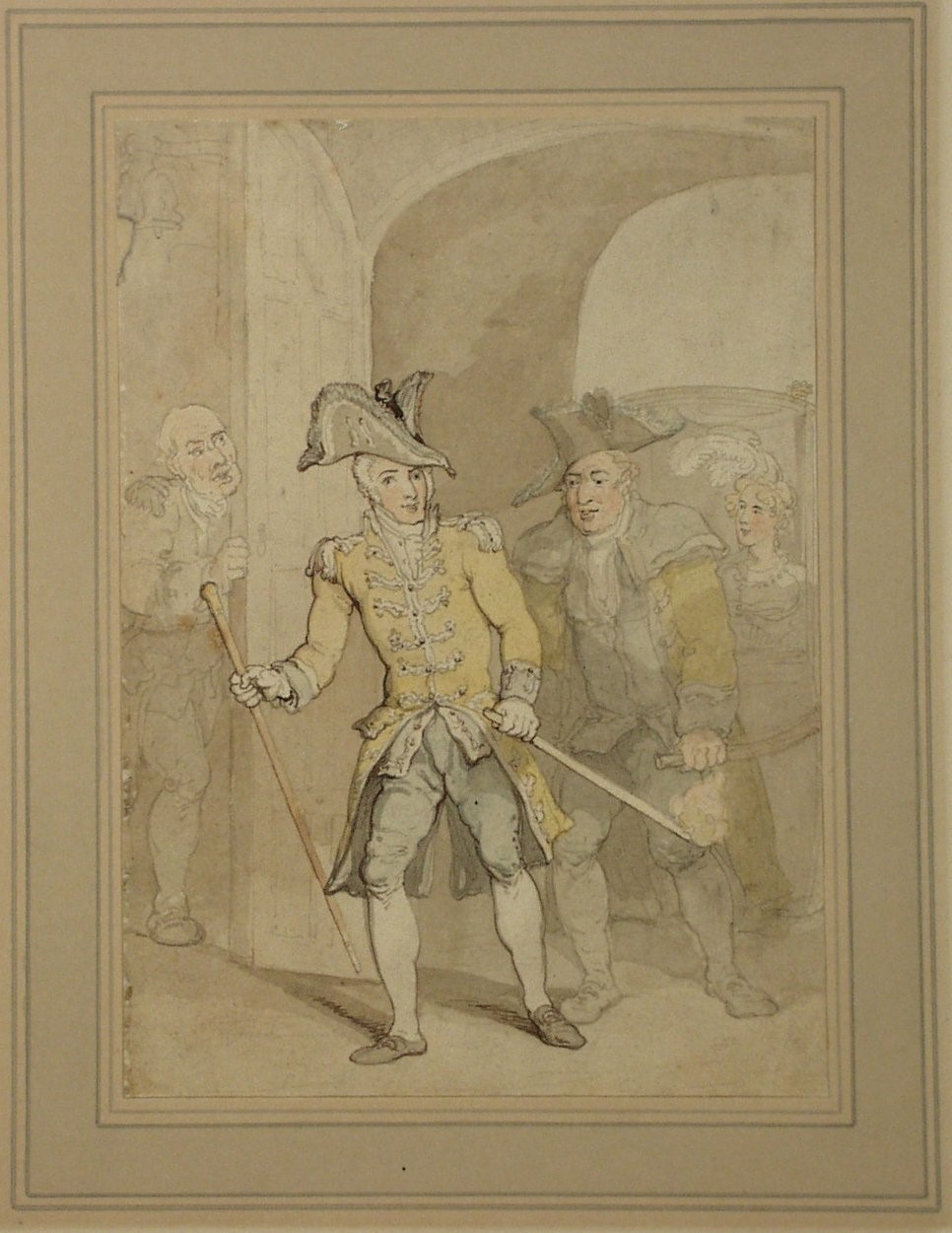 The  Officers.  Thomas Rowlandson Watercolour. c. 1770
